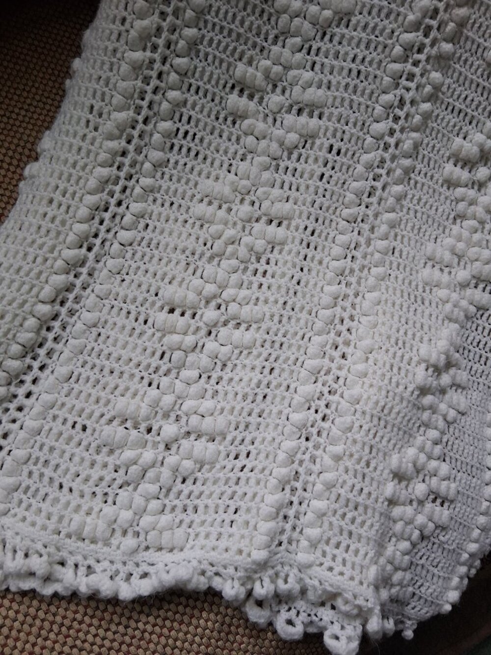 Cozy Hand‑Crocheted Cotton Throw 54"x60" — Cottagecore Lap Blanket for Snuggling - Picture 3 of 8
